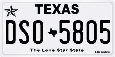 TX license plate DSO5805