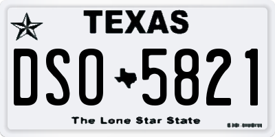 TX license plate DSO5821