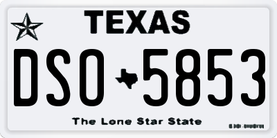 TX license plate DSO5853