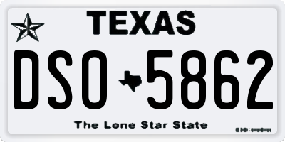 TX license plate DSO5862