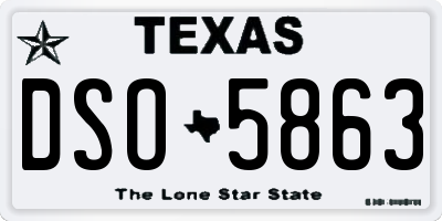 TX license plate DSO5863