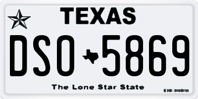 TX license plate DSO5869
