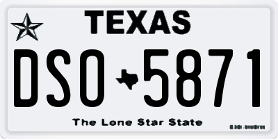 TX license plate DSO5871