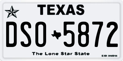 TX license plate DSO5872