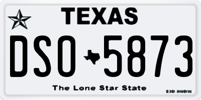 TX license plate DSO5873