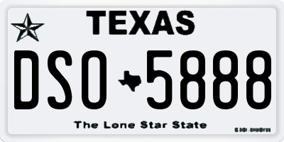 TX license plate DSO5888