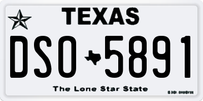 TX license plate DSO5891