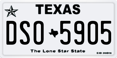 TX license plate DSO5905
