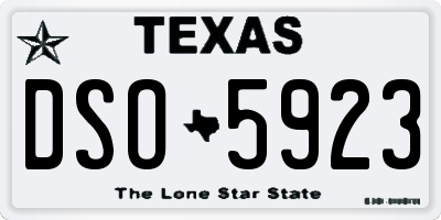 TX license plate DSO5923