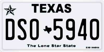 TX license plate DSO5940