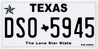 TX license plate DSO5945