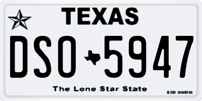 TX license plate DSO5947