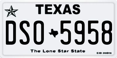 TX license plate DSO5958