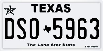 TX license plate DSO5963