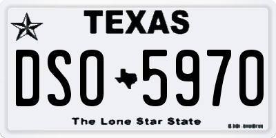 TX license plate DSO5970