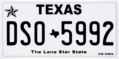 TX license plate DSO5992