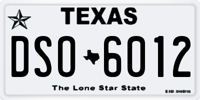 TX license plate DSO6012