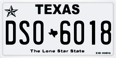 TX license plate DSO6018