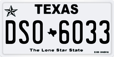 TX license plate DSO6033