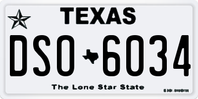 TX license plate DSO6034