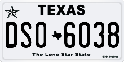TX license plate DSO6038