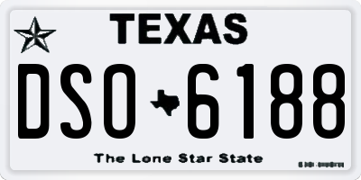 TX license plate DSO6188