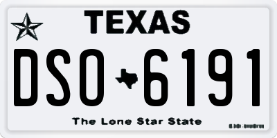 TX license plate DSO6191