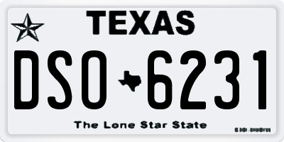 TX license plate DSO6231