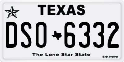 TX license plate DSO6332