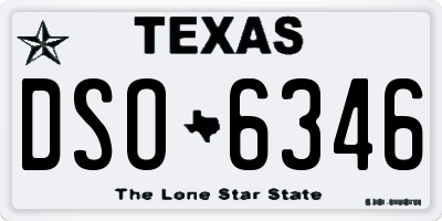 TX license plate DSO6346