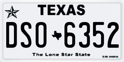 TX license plate DSO6352