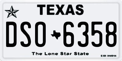 TX license plate DSO6358