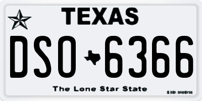 TX license plate DSO6366