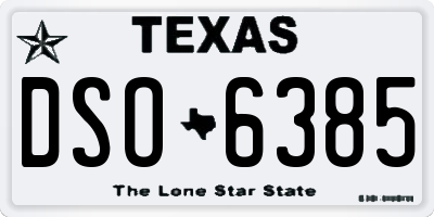 TX license plate DSO6385