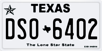 TX license plate DSO6402