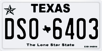 TX license plate DSO6403