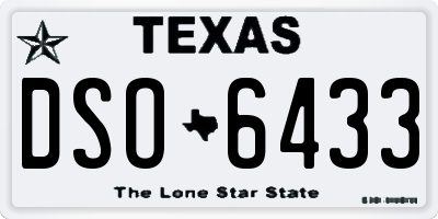 TX license plate DSO6433