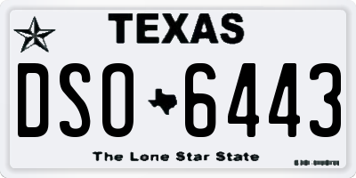 TX license plate DSO6443