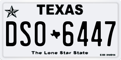 TX license plate DSO6447