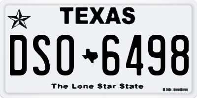 TX license plate DSO6498