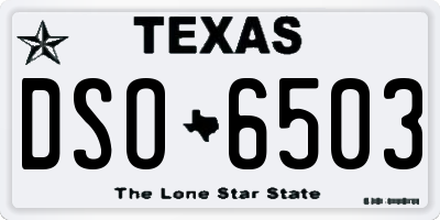 TX license plate DSO6503