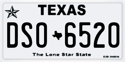 TX license plate DSO6520