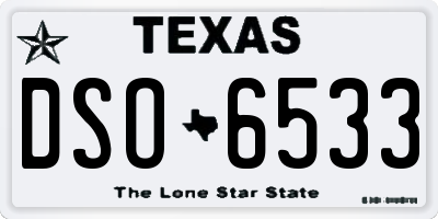 TX license plate DSO6533