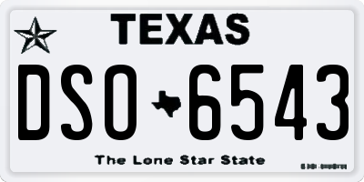 TX license plate DSO6543