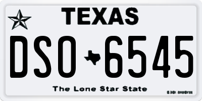 TX license plate DSO6545
