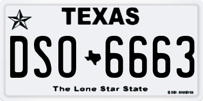 TX license plate DSO6663