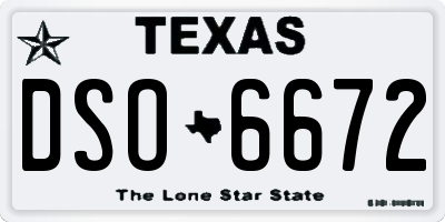 TX license plate DSO6672