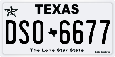 TX license plate DSO6677