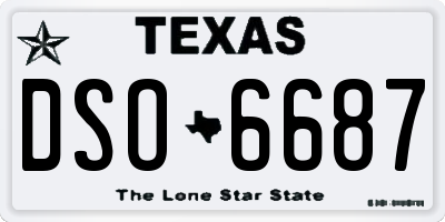 TX license plate DSO6687