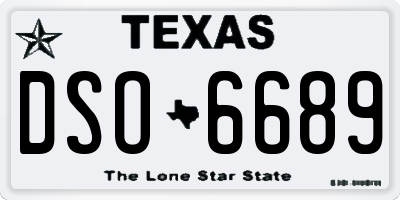 TX license plate DSO6689